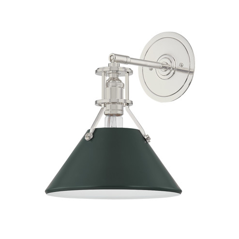 Painted No. 2 One Light Wall Sconce in Polished Nickel/Soft Studio Green (70|MDS350PNSSG)