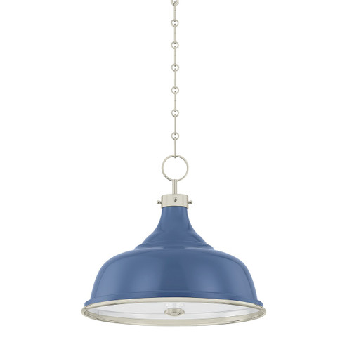 Painted No. 1 Three Light Pendant in Polished Nickel/Soft French Blue (70|MDS300PNFBL)