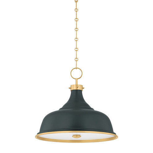 Painted No. 1 Three Light Pendant in Aged Brass (70|MDS300AGBSSG)