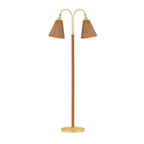 Ruthin Two Light Floor Lamp in Aged Brass (70|L2168AGB)