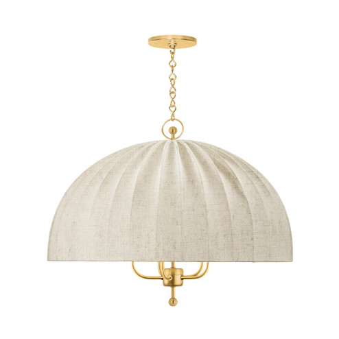 Palmetto Five Light Chandelier in Aged Brass (70|CB5855AGB)
