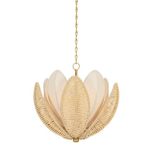 Costa Brava Five Light Chandelier in Vintage Gold Leaf (68|51324VGL)