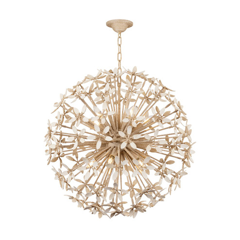 Corfu Ten Light Chandelier in Ivory Coco (68|51130IYC)