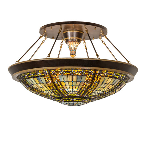 Fleur-De-Lis Ten Light Semi-Flushmount in Copper Vein & Nu Gold (57|285573)