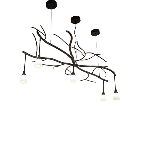 Winter Solstice Five Light Chandelier in Black Satin Wrought Iron (57|283306)
