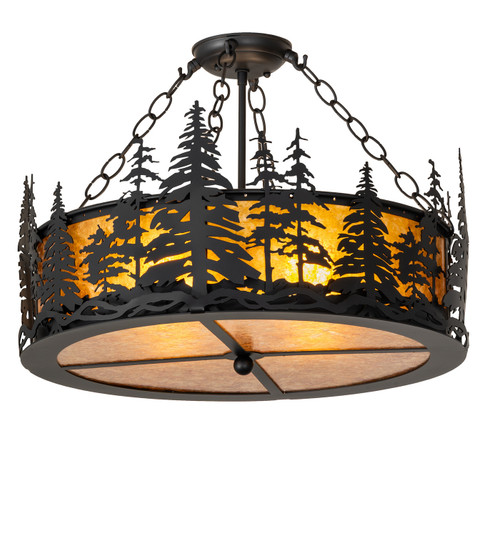 Tall Pines Four Light Semi-Flushmount in Solar Black (57|282979)