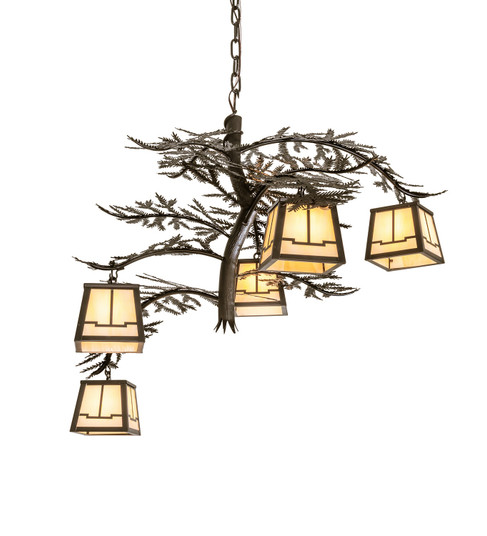 Pine Branch Five Light Chandelier in Craftsman Brown (57|279812)