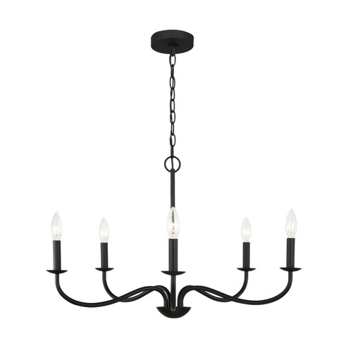 Abells Five Light Chandelier in Midnight Black (1|GLC1205MBK)