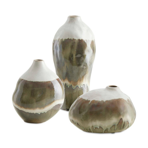 Earthflow Vases Set/3 in Smooth, Glazed (52|18283)