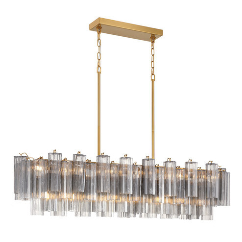 Addis 14 Light Linear Chandelier in Aged Brass (60|ADD317AGSM)