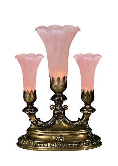 Pink Tiffany Pond Lily Three Light Accent Lamp in Mahogany Bronze (57|11924)