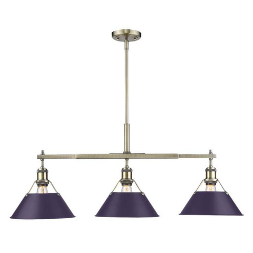Orwell Three Light Linear Pendant in Aged Brass (62|3306LPABEP)