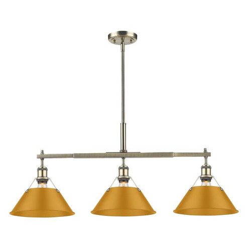 Orwell Three Light Linear Pendant in Aged Brass (62|3306LPABAY)