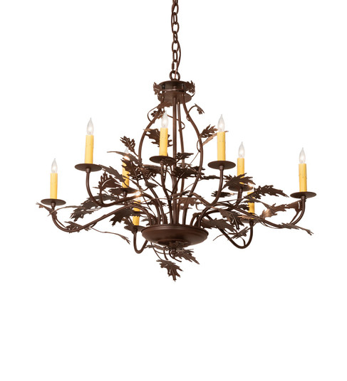 Oak Leaf Nine Light Chandelier in Cafe Noir (57|284699)