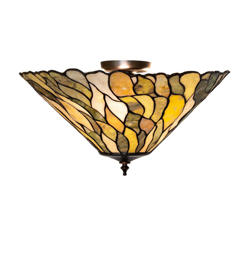Willow Three Light Flushmount in Mahogany Bronze (57|284570)