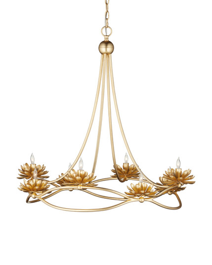 Cyrene Gold Chandelier Eight Light Chandelier in Gold Leaf (142|90001278)