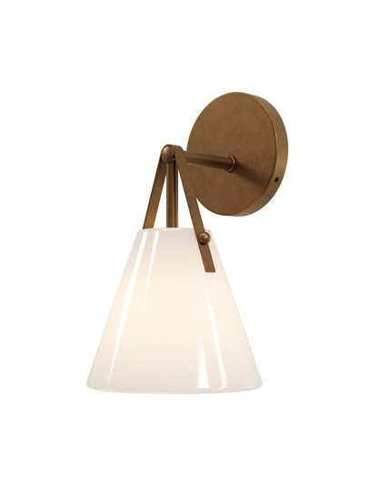 Bronwen One Light Wall Sconce in Opaque White / Antique Brass (142|58000072)