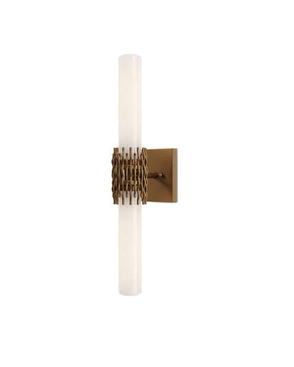 Brietta Two Light Wall Sconce in Opaque White / Antique Brass (142|58000069)