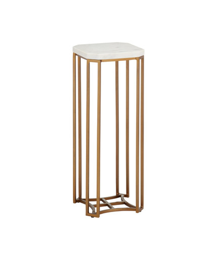 Ocho Drinks Table in White/Antique Brass (142|40000235)