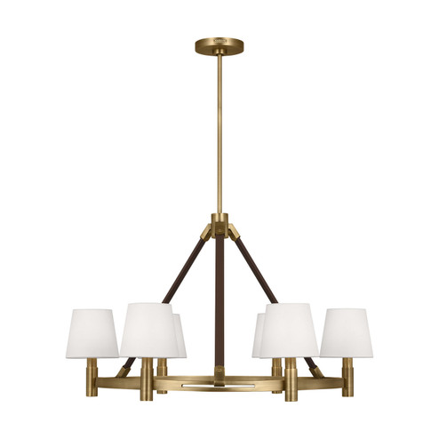 Grayson Six Light Chandelier in Time Worn Brass (454|LC1246TWB)