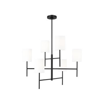 Key Six Light Chandelier in Midnight Black (454|BC1006MBK)