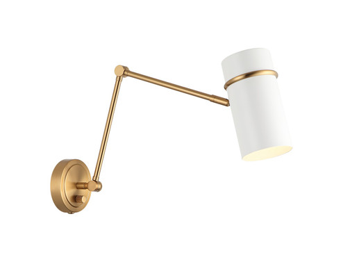 Cilindro One Light Wall Sconce in Aged Gold Brass & White (423|S17721AGWH)