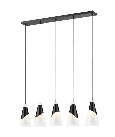 Aimie Five Light Linear Chandelier in Matte Black (224|828P75LMB)