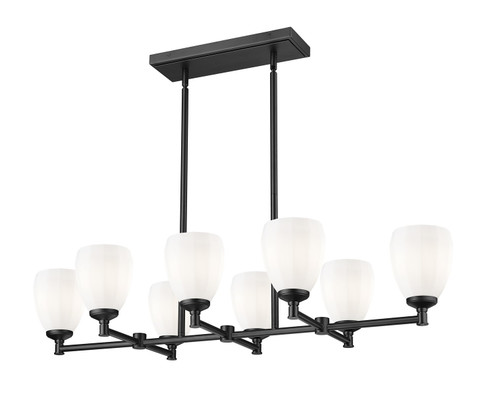 Oren Eight Light Linear Chandelier in Matte Black (224|70048LMB)