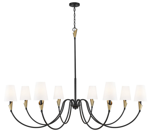 Claudelle Eight Light Chandelier in Matte Black + Modern Gold (224|401465MBMGLD)