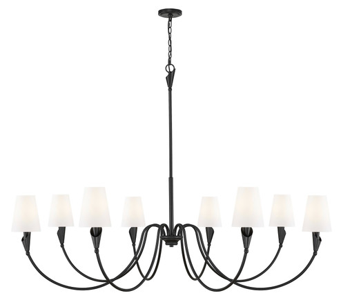 Claudelle Eight Light Chandelier in Matte Black (224|401465MB)
