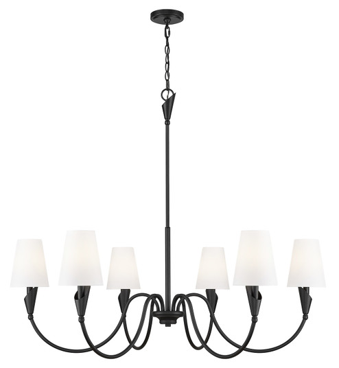 Claudelle Six Light Chandelier in Matte Black (224|401446MB)