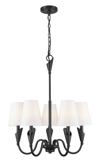 Claudelle Five Light Chandelier in Matte Black (224|401424MB)