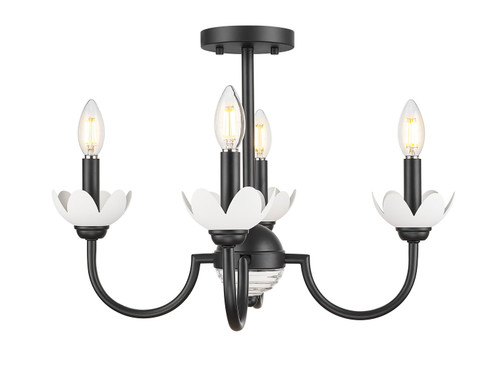 Allistair Four Light Semi Flush Mount in Matte Black (224|3524SFMB)