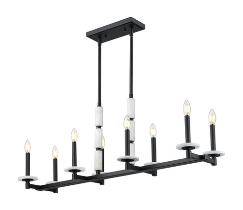 Kaden Eight Light Linear Chandelier in Matte Black (224|30458LMB)