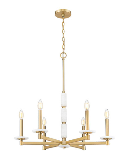 Kaden Six Light Chandelier in Modern Gold (224|30456MGLD) Kaden Six Light Chandelier in Modern Gold (224|30456MGLD)