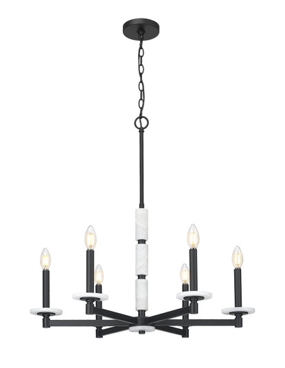Kaden Six Light Chandelier in Matte Black (224|30456MB)