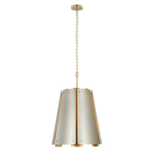 Peep Show Six Light Foyer Pendant in Sunwashed Silver/Brushed Sienna (137|518F06SSBS)