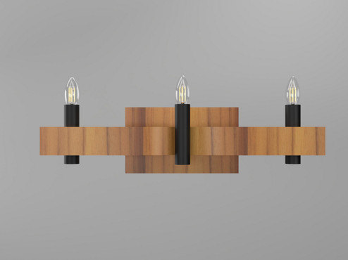 Flow Three Light Wall Lamp in Teak (486|421212)