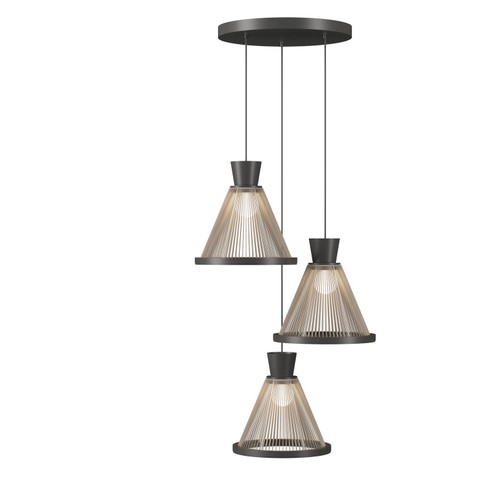 Corda Three Light Pendant in Organic Grey (486|154150)