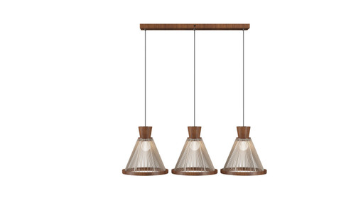Corda Three Light Pendant in Imbuia (486|153806)