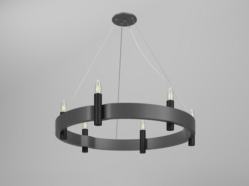 Flow Six Light Pendant in Organic Grey (486|152650)