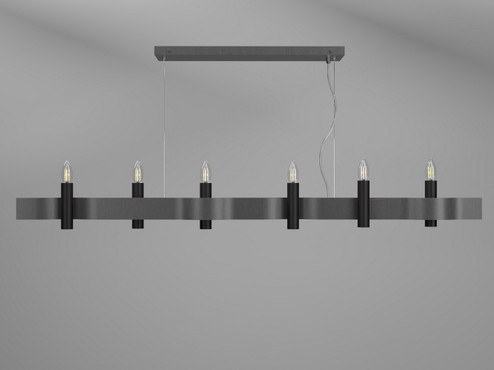Flow Six Light Pendant in Organic Grey (486|151850)