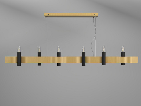 Flow Six Light Pendant in Organic Gold (486|151849)