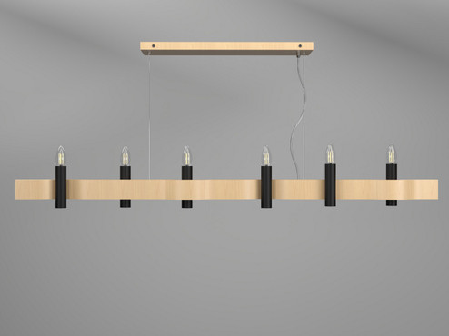 Flow Six Light Pendant in Maple (486|151834)