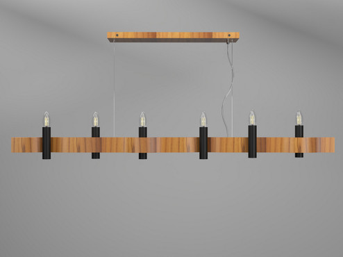 Flow Six Light Pendant in Teak (486|151812)