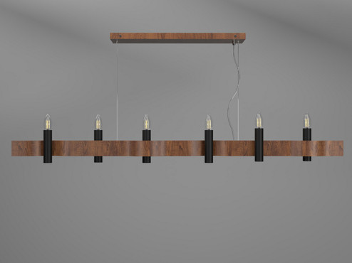 Flow Six Light Pendant in Imbuia (486|151806) Flow Six Light Pendant in Imbuia (486|151806)