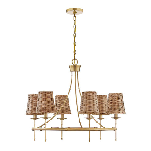 Ashbury Six Light Chandelier in Warm Brass (51|139616322)