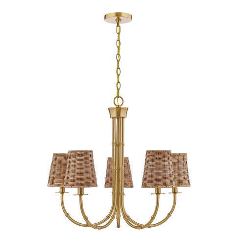 Ashbury Five Light Chandelier in Warm Brass (51|139605322)