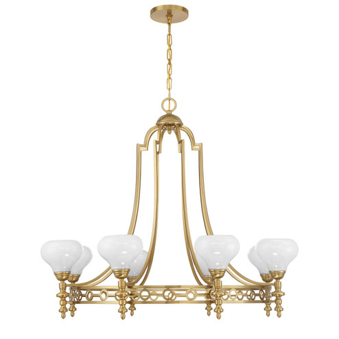 Allston Eight Light Chandelier in Warm Brass (51|116058322)