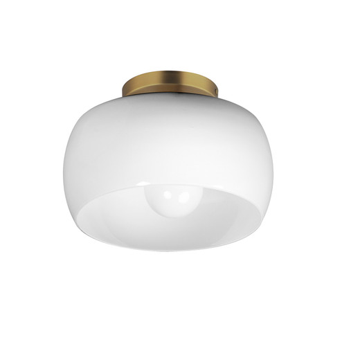 Glazed One Light Flush Mount in White/Natural Aged Brass (16|26149WTNAB)